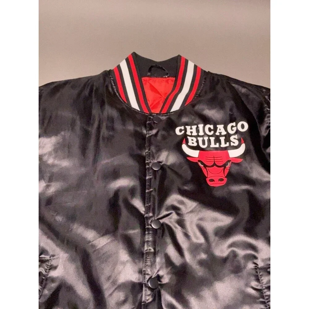 NBA Chicago Bulls Satin Varsity Jacket Ultra Official Men's Large(RRB3)